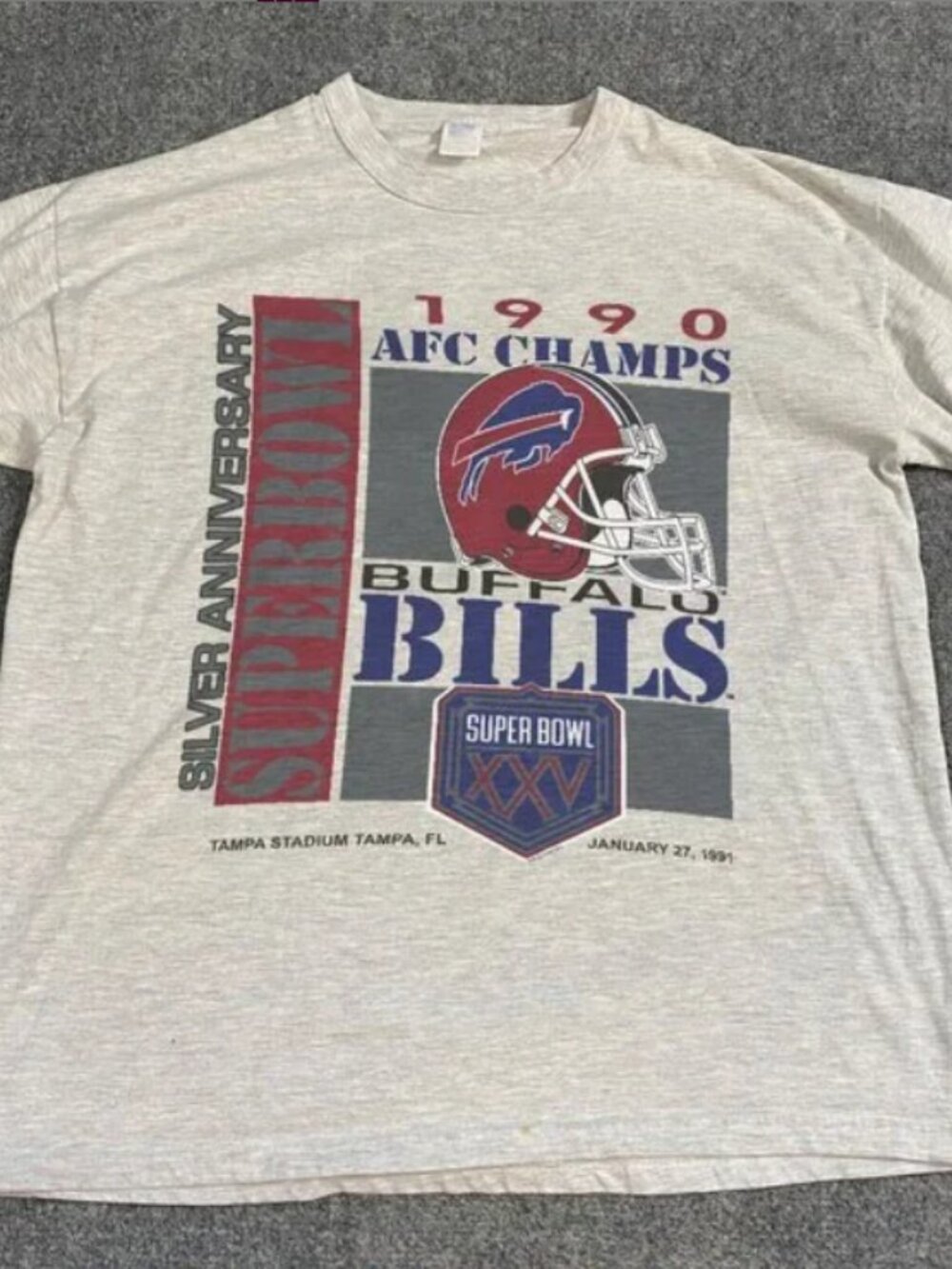 Vintage 1990 Buffalo Bills AFC Super Bolw XXV Shirt Buffalo Bills Football Shirt